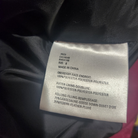 Bogner ski Puffer coat Burgundy Size 8 Down Filling - Picture 5 of 7